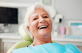 Happy senior dental patient