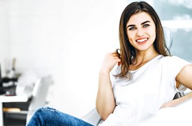 smiling female dental patient