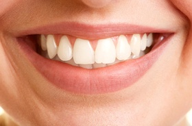 close-up of healthy teeth and gums